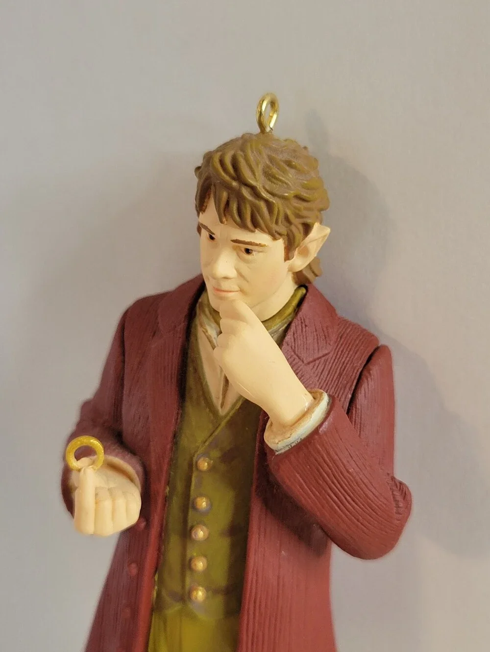 Bilbo & The Ring, Burgundy Jacket Green Pants Hobbit Ornament